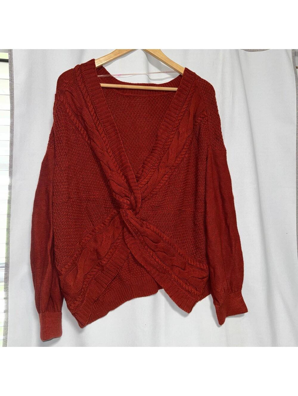 Fashion Nova Twisted Stories Sweater - Rust 3x
